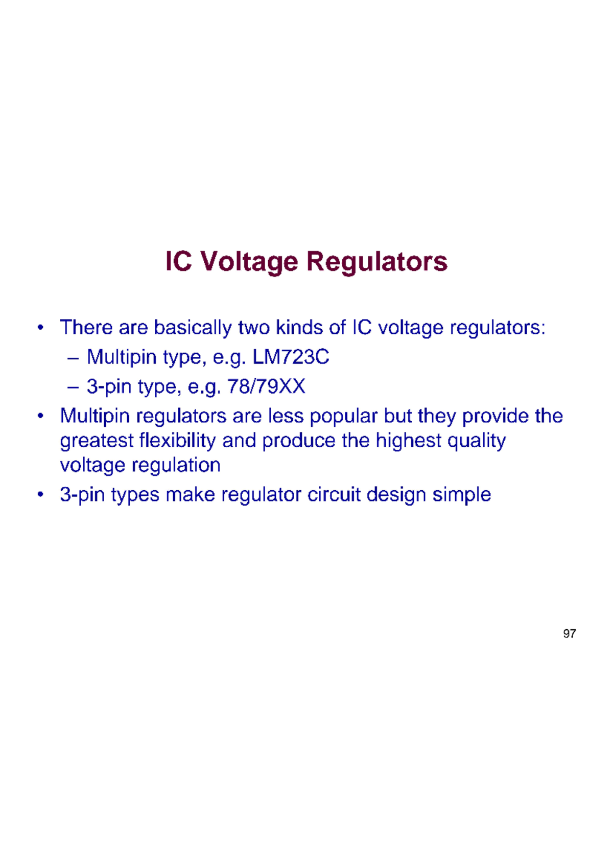 Voltage regulators Microwave Integrated Circuits Studocu