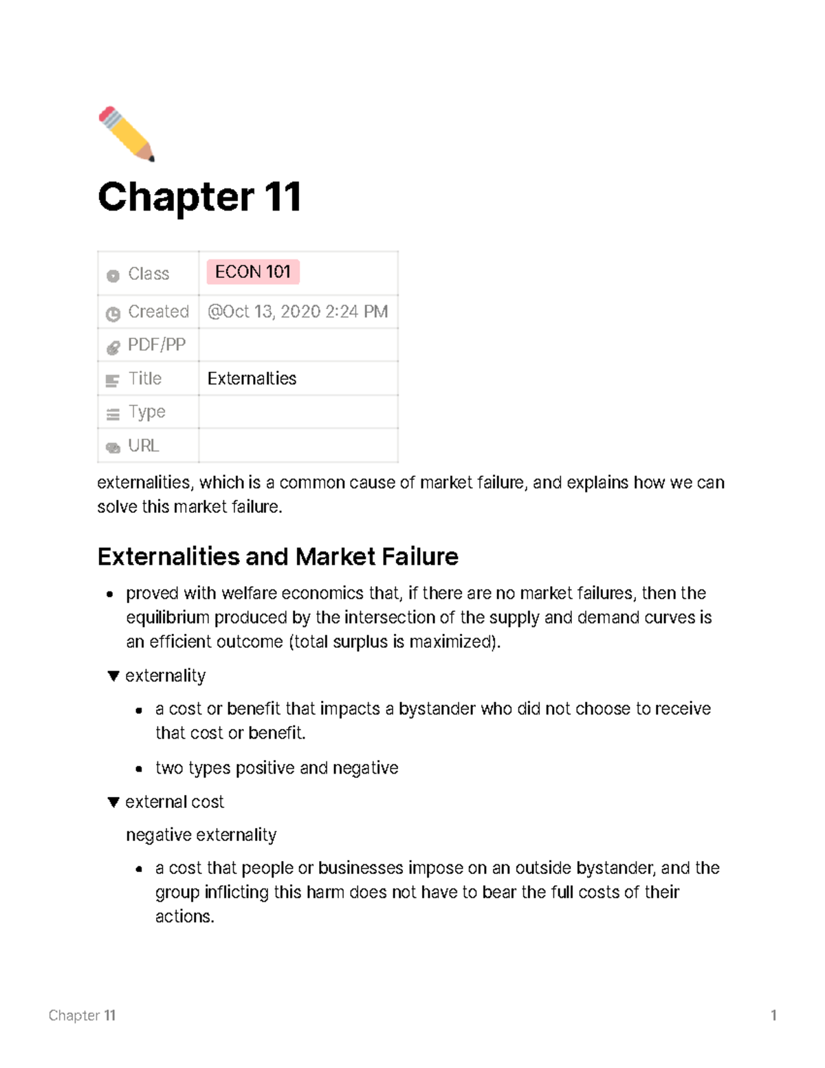 Chapter 11 - txtb notes - Chapter 11 Class ECON 101 Created PDF/PP ...