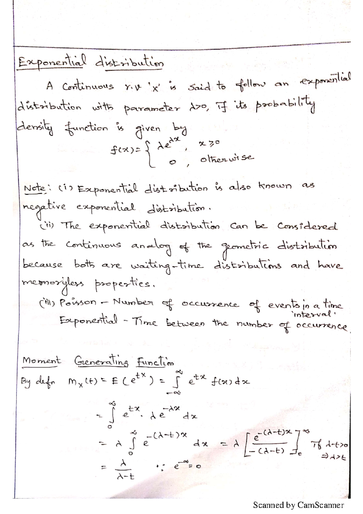 Exponential - Probability and Queuing Theory - Studocu