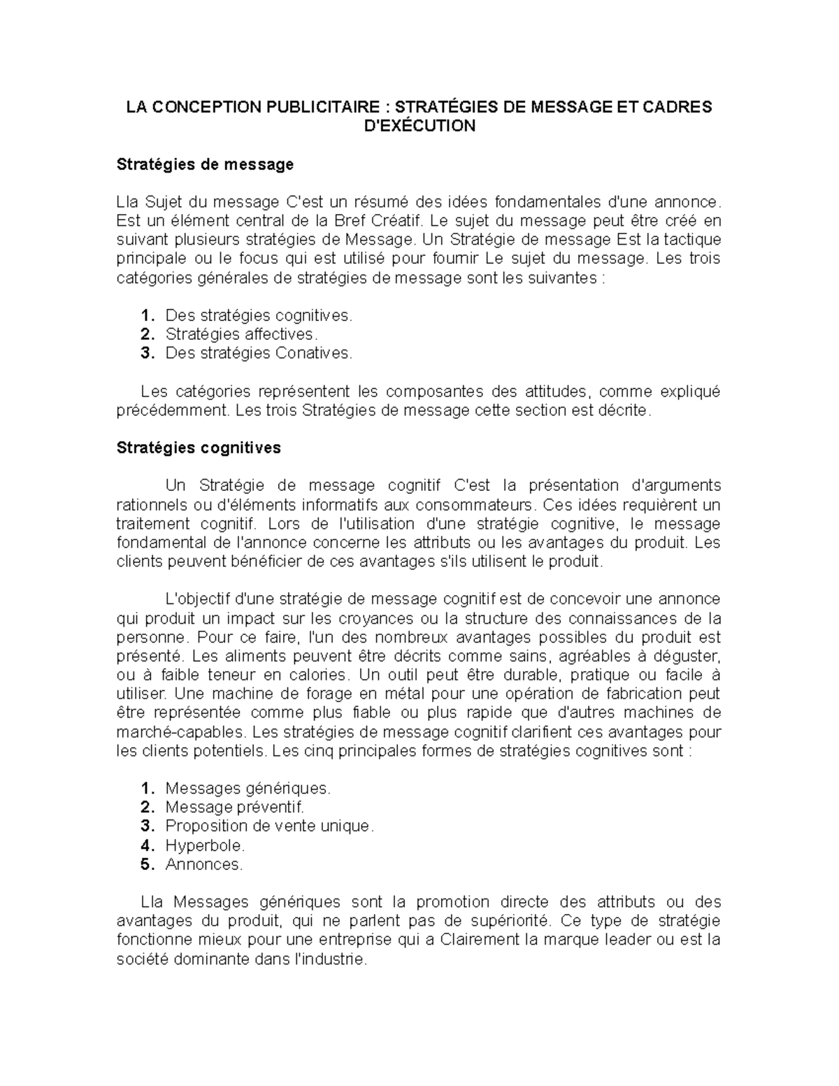 Objectif De Communication Cognitif Affectif Conatif Exemple