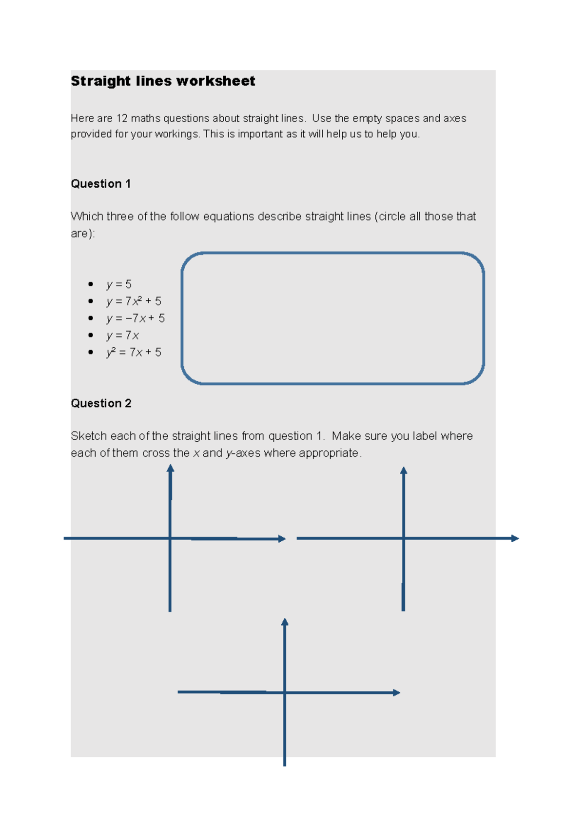 Straight lines worksheet(2) - Straight lines worksheet Here are 12 ...