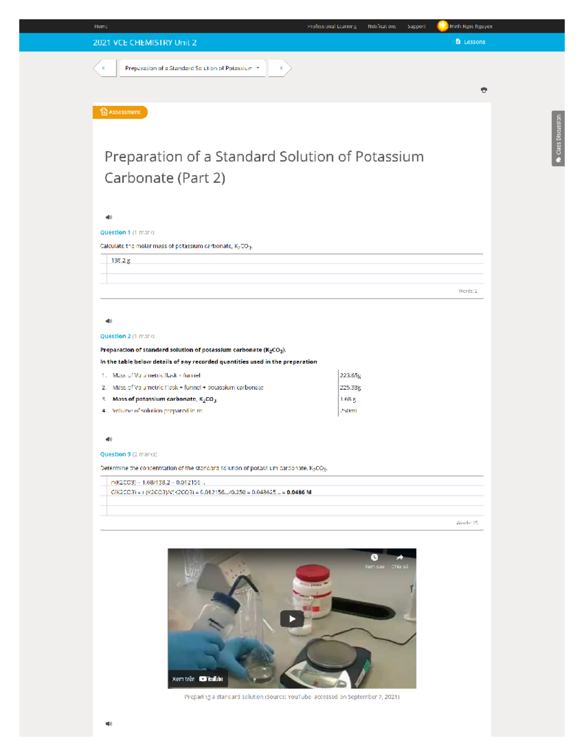 Part 2 - Titration - CHM1011 - Studocu