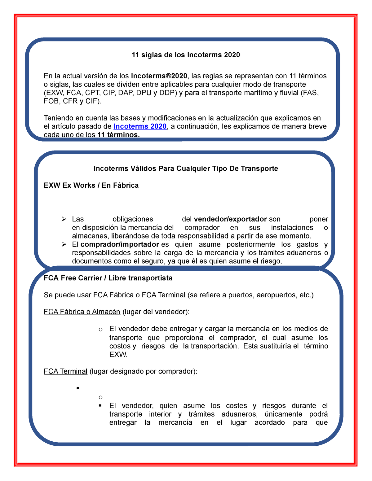 11 Siglas De Los Incoterms 2020 - 11 Siglas De Los Incoterms 2020 En La ...