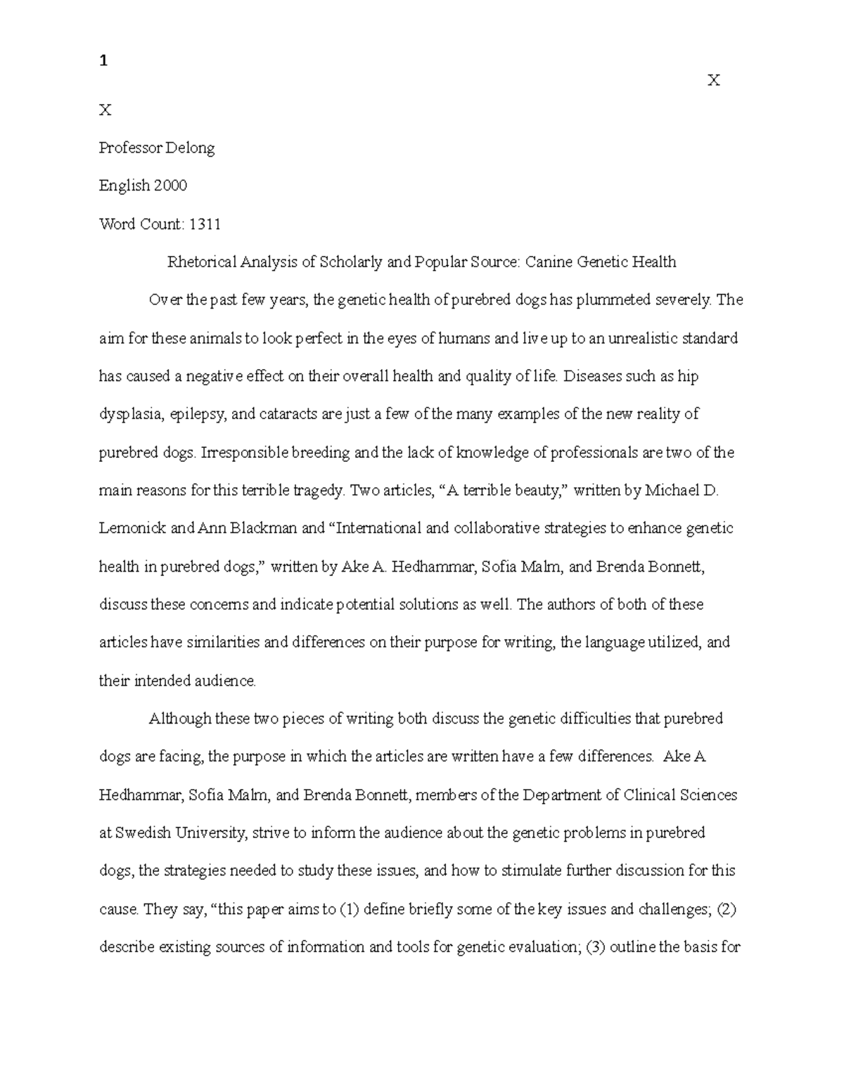 rhetorical analysis comparison essay example