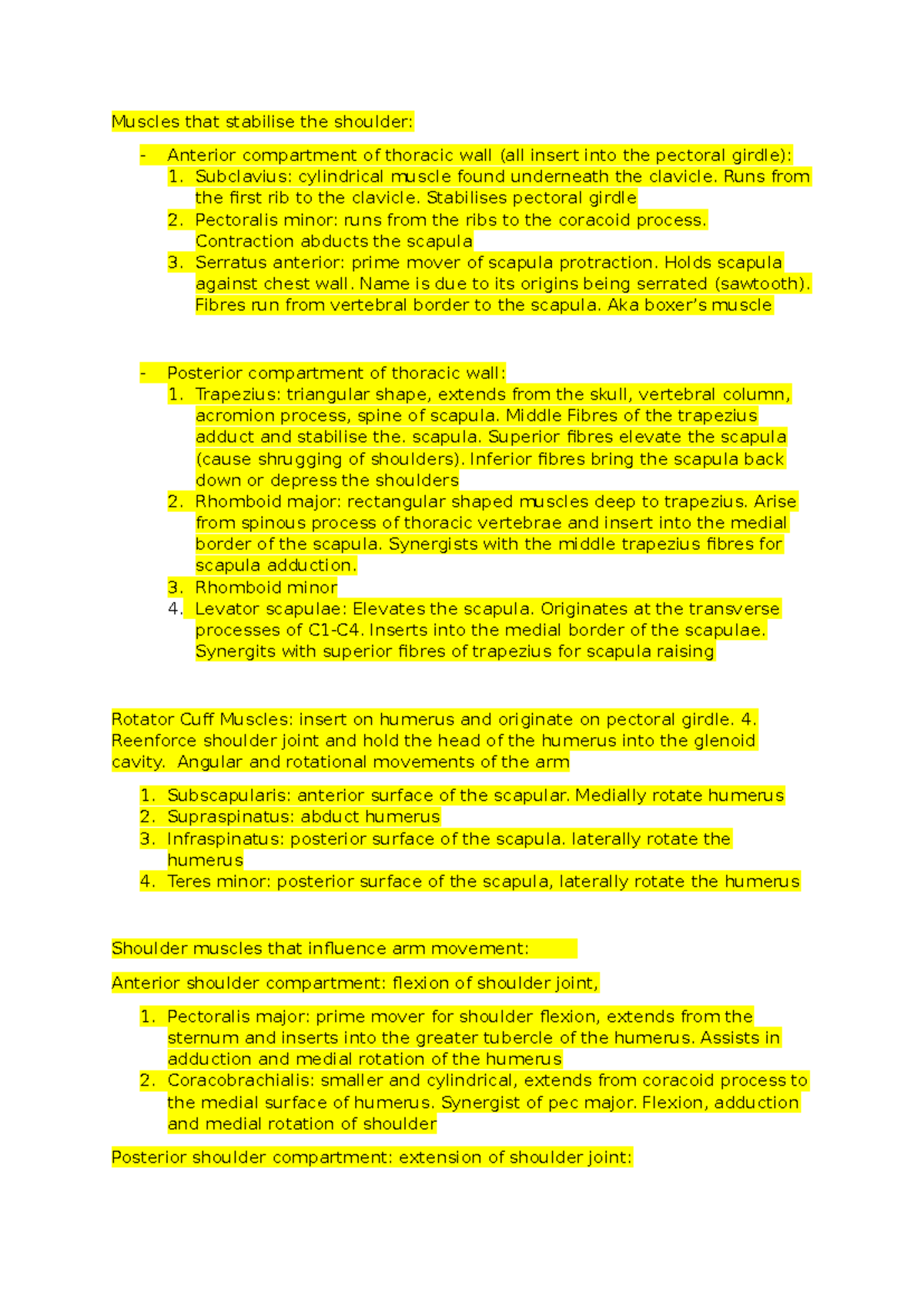2.3a and 2.3b AnP - Muscles that stabilise the shoulder: - Anterior ...