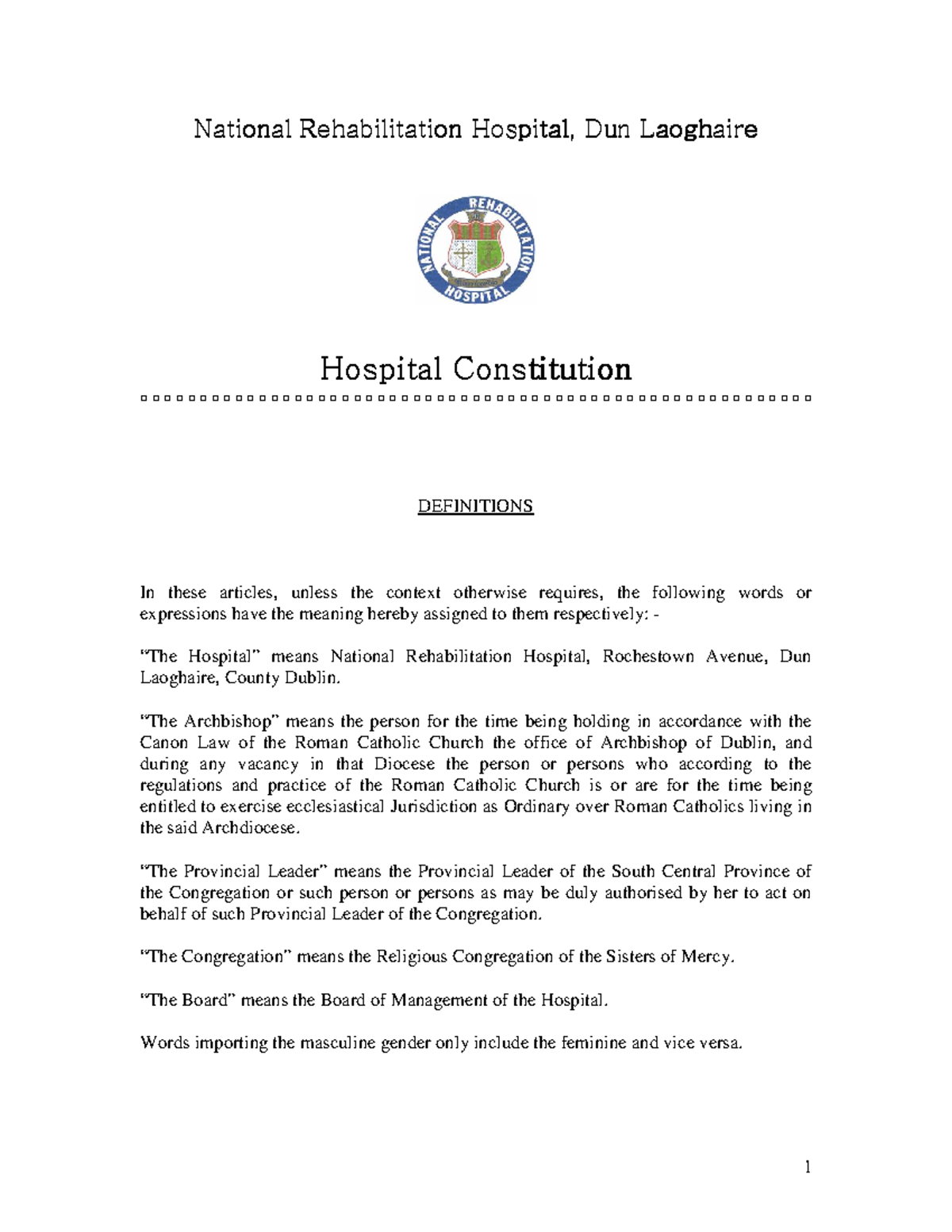 Nrh-constitution - High - National Rehabilitation HospitalNational ...