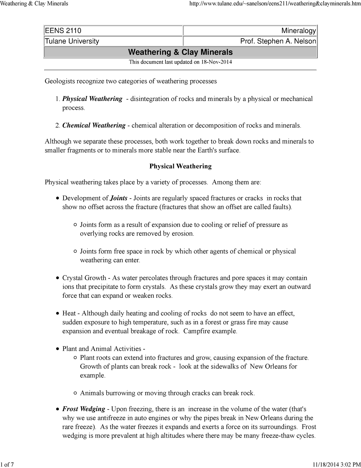 weathering-clay-minerals-eens-2110-mineralogy-tulane-university-prof