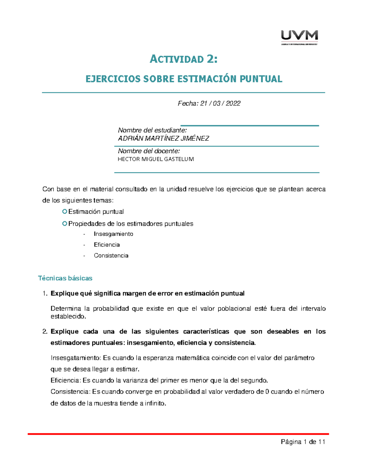 A2 AMJ - A2 Actividad 2 Estadisitica Inferencial - ACTIVIDAD 2 ...