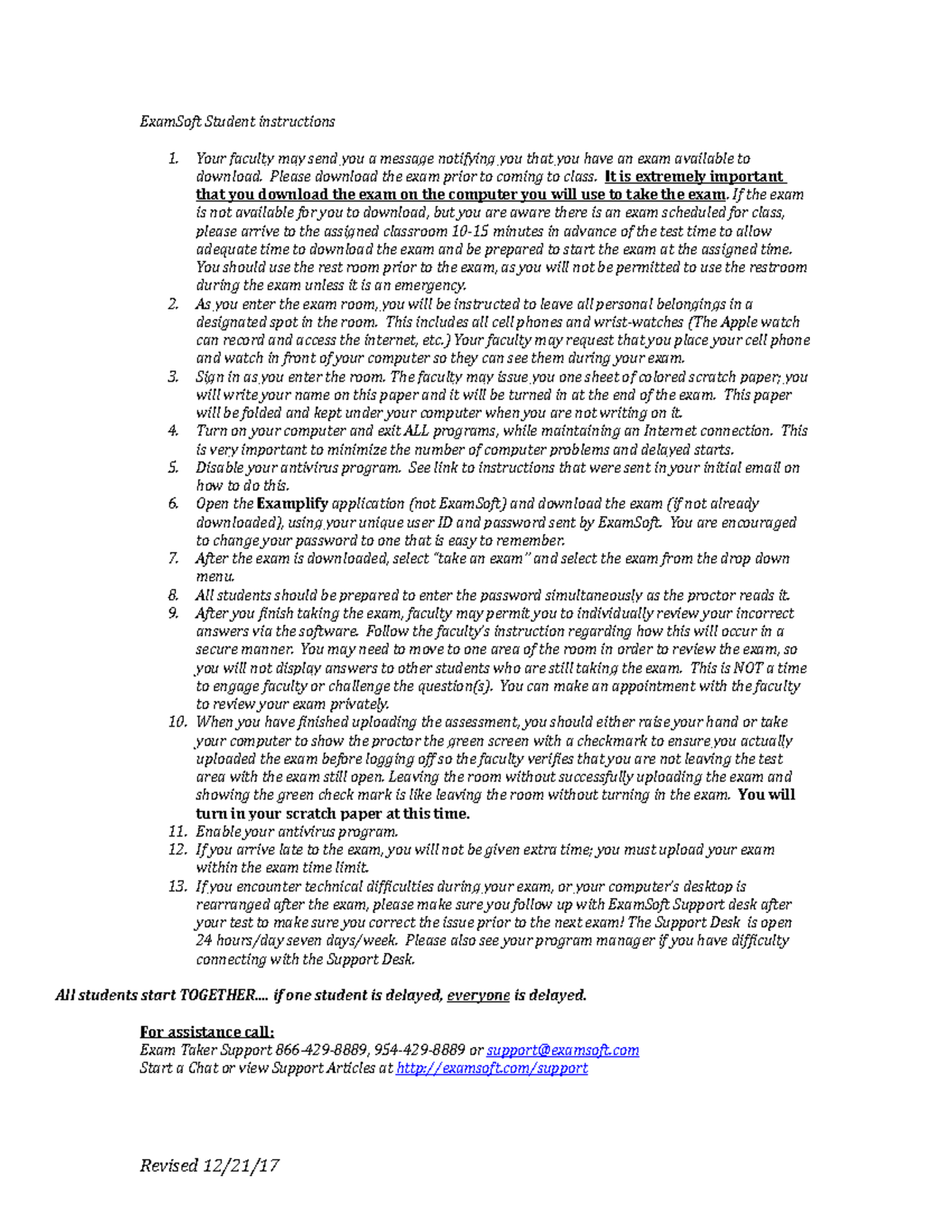 Exam Soft Student instructions 122117 ExamSoft Student instructions