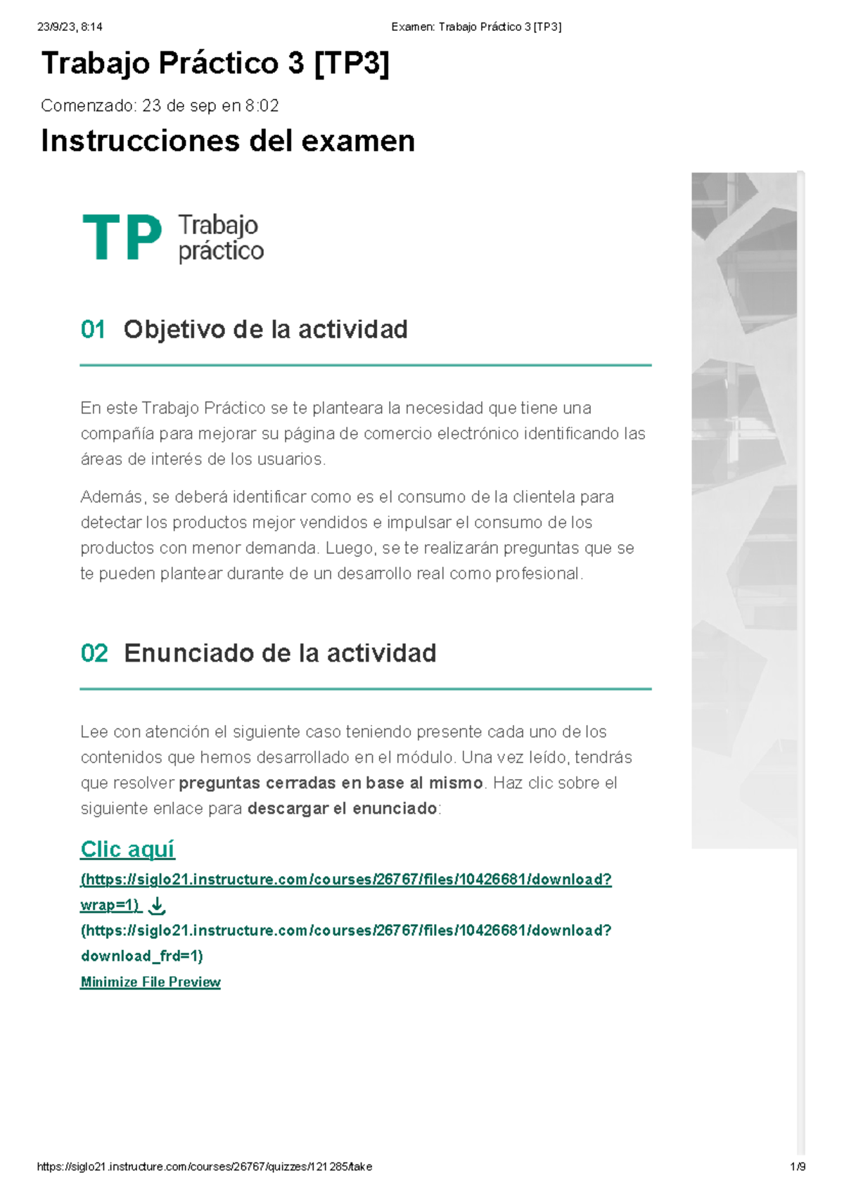 TP3-95 - Trabajo practico 3 al 95% - Trabajo Práctico 3 [TP3] Comenzado ...