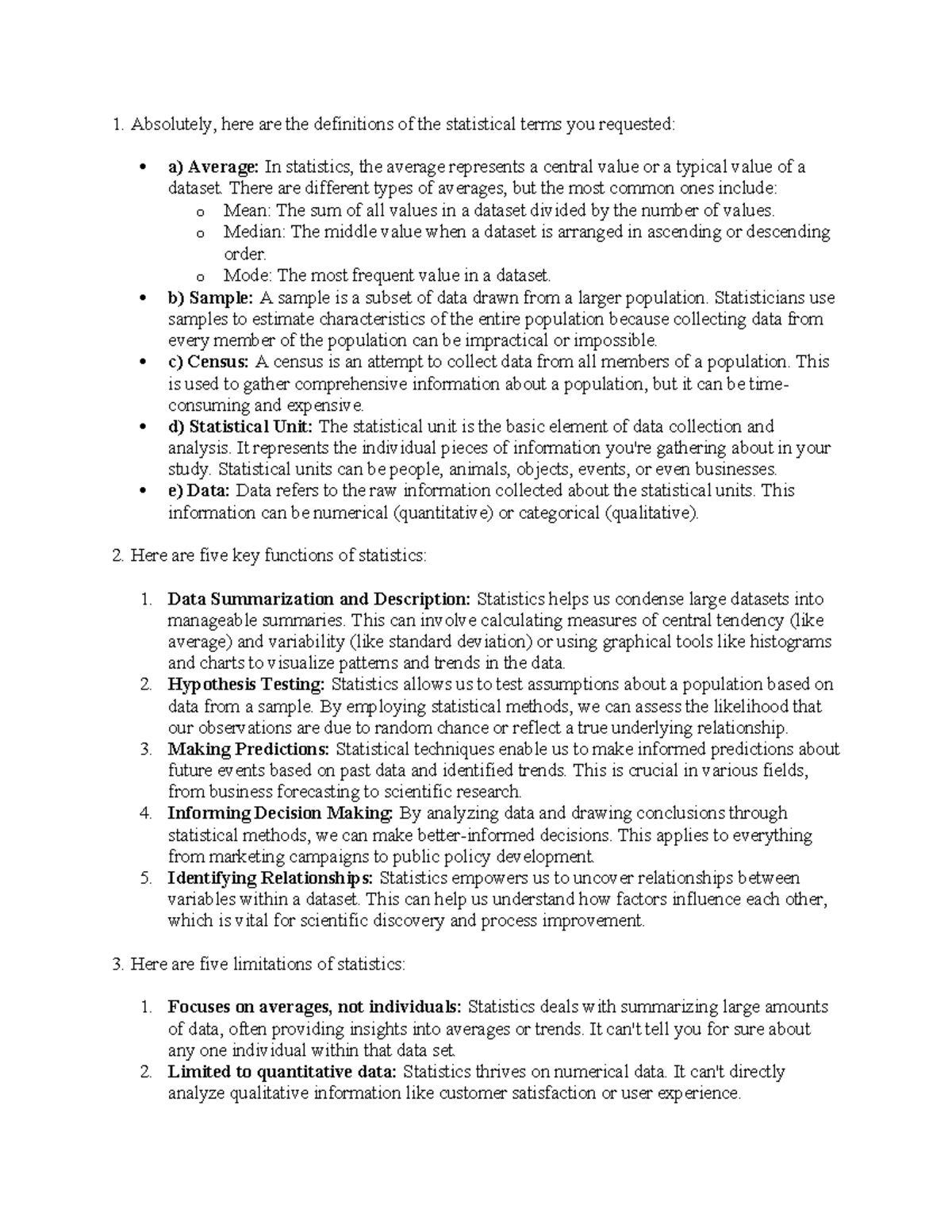 STA Revision - notes - 1. Absolutely, here are the definitions of the ...