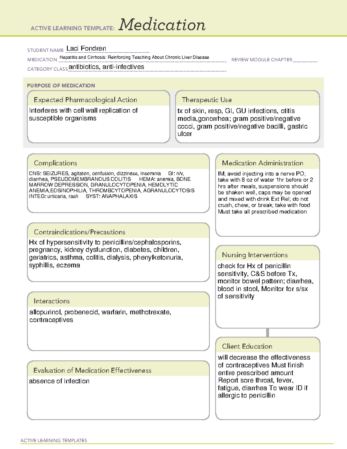 Hepatitis and cirrhosis ati template - ACTIVE LEARNING TEMPLATES ...