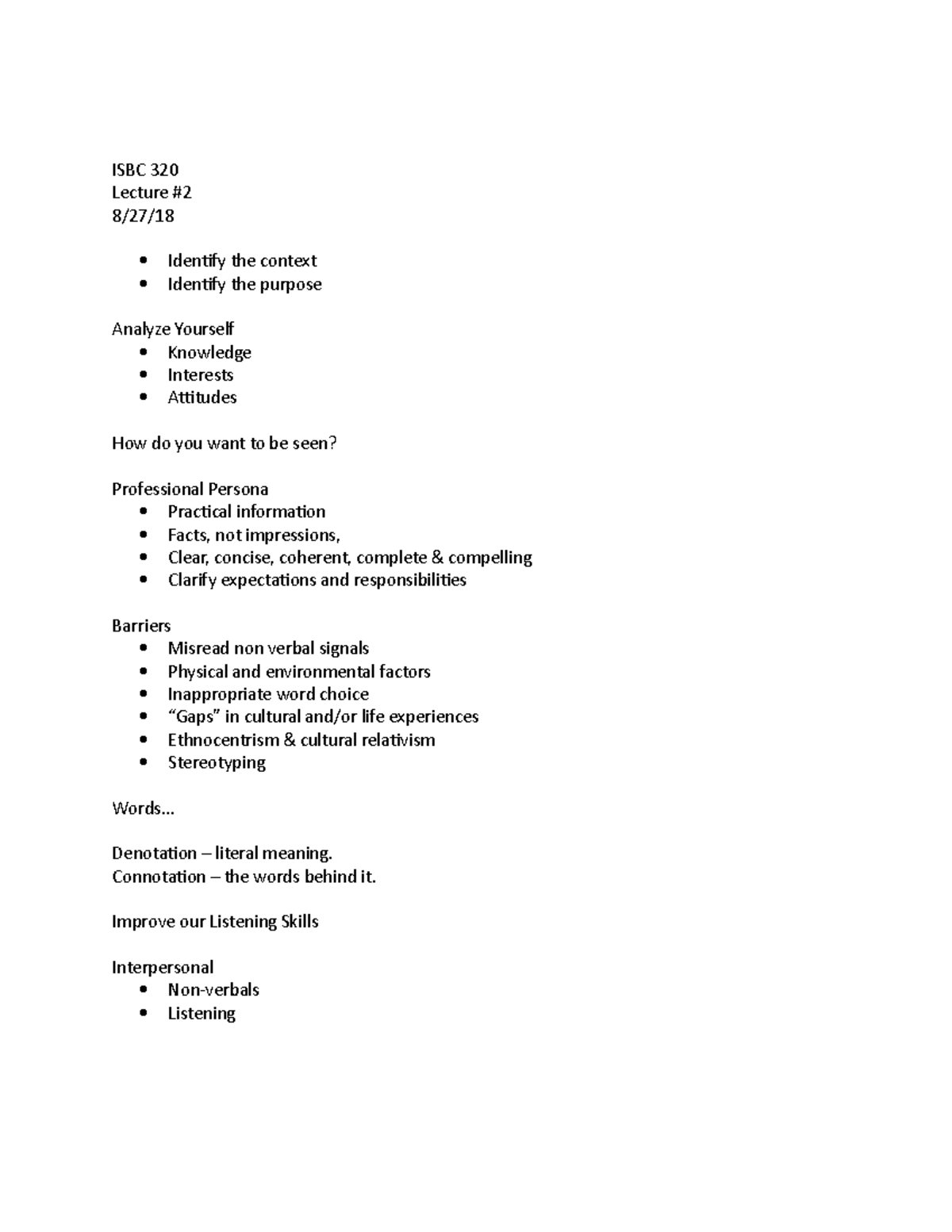 ISBC 320 Lecture 2 Advanced communication, writing, sender