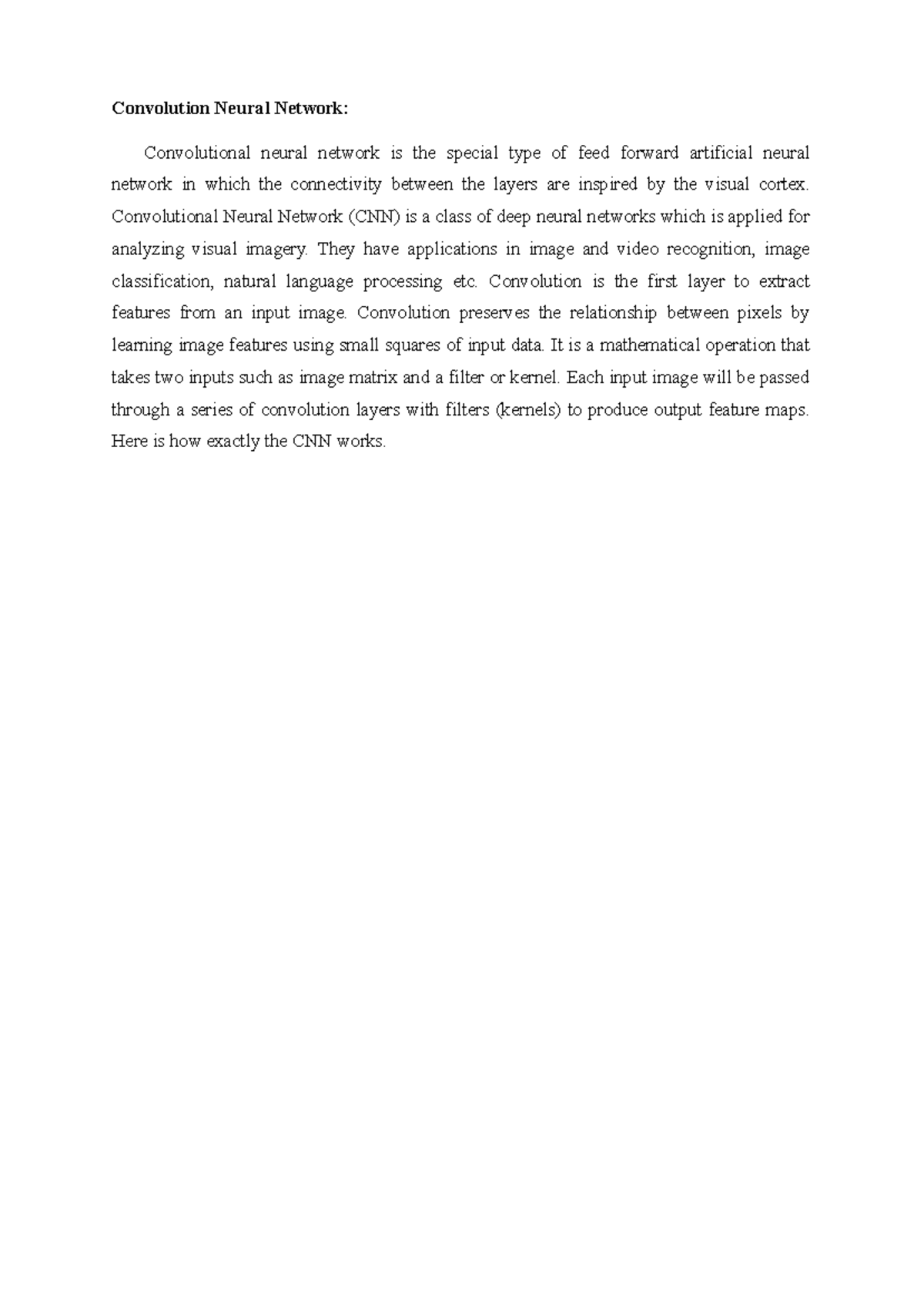 CNN - Convolution Neural Network: Convolutional neural network is the ...