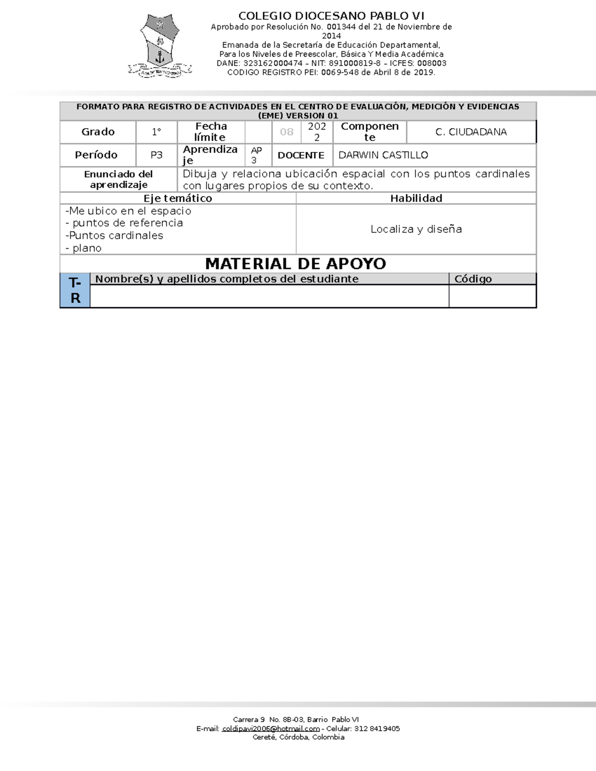 Material DE Apoyo C. Ciudadana 3P-AP3 - Aprobado por Resolución No ...