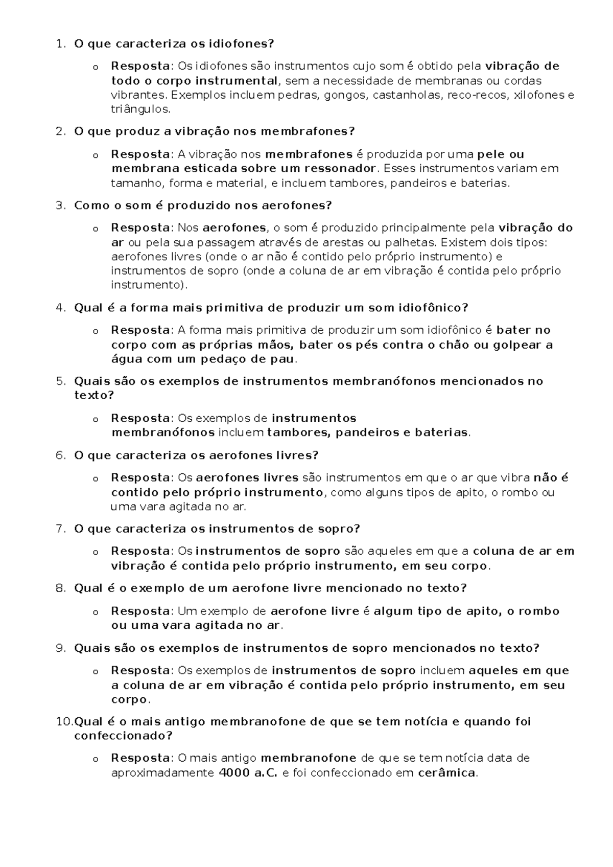 Gabarito Atividade Tipos DE Instrumentos - O que caracteriza os ...