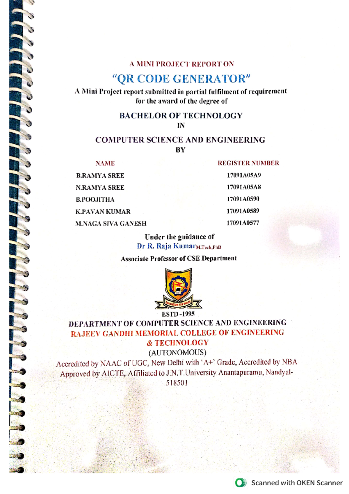 2020-21-CSE-QR CODE Generator-5 - Bachelor's of computer applications ...