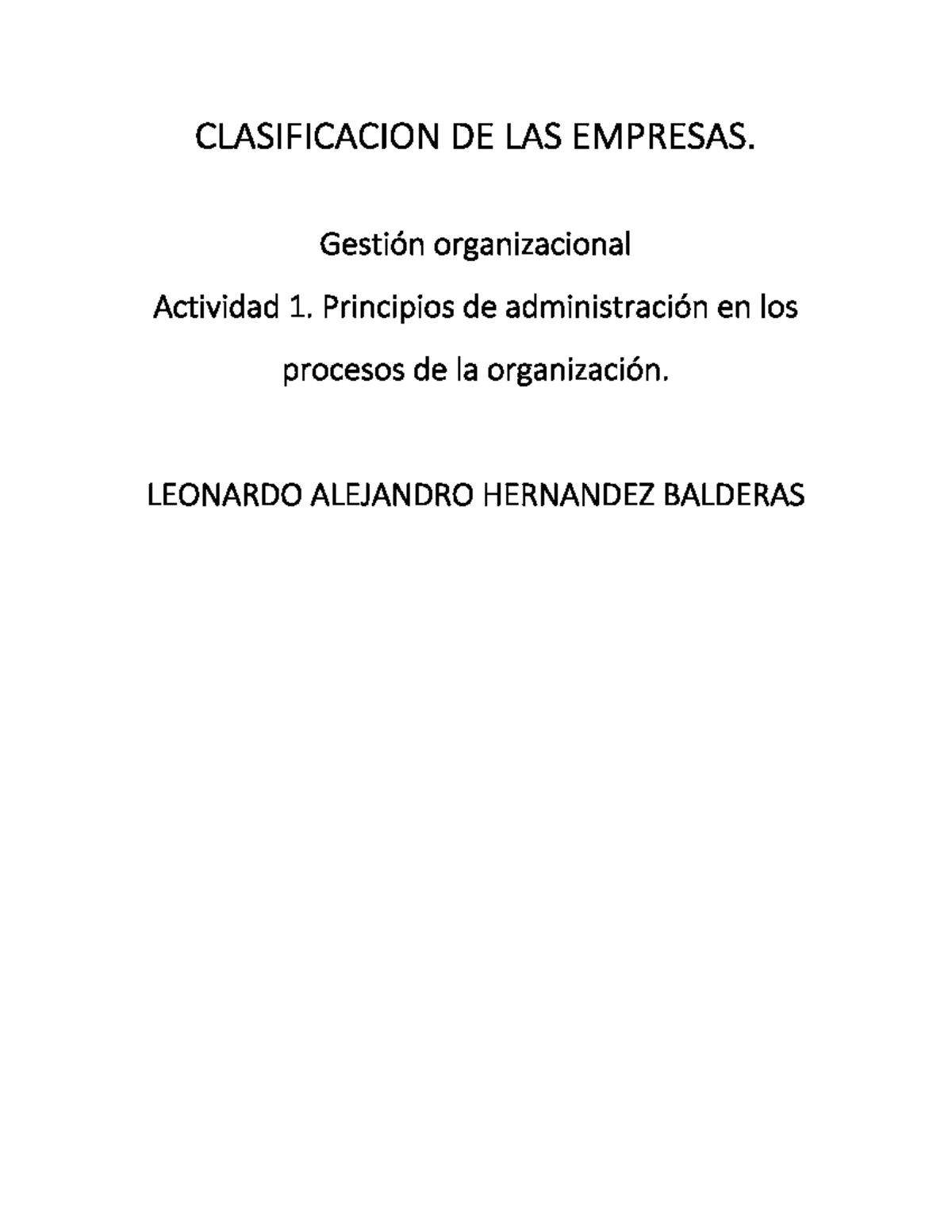 Clasificacion DE LAS Empresas - CLASIFICACION DE LAS EMPRESAS. Gestión ...