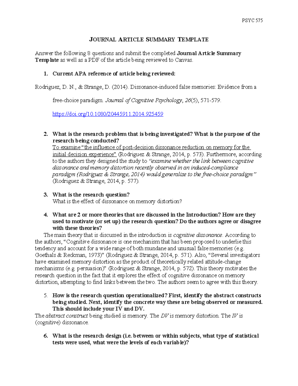 JAS4 Psyc575 - Assignment help. - PSYC 575 JOURNAL ARTICLE SUMMARY ...