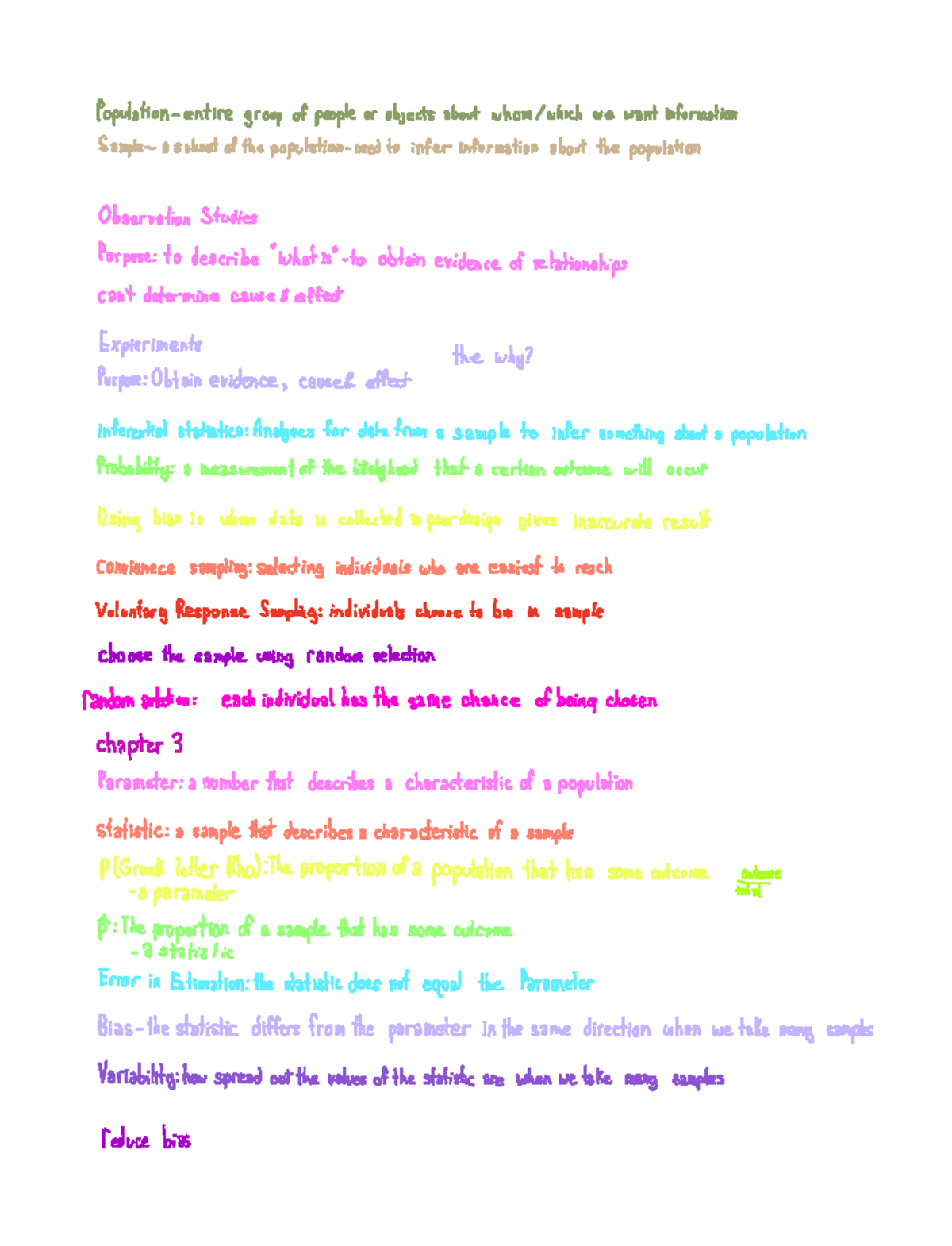 Statistics notes - 16 pages that were important information pertaining ...