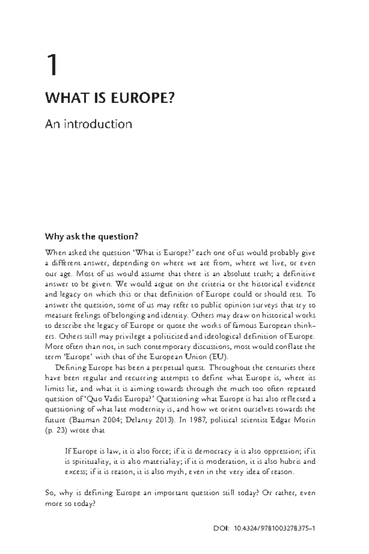 WHAT IS Europe An introduction - 1 WHAT IS EUROPE? An introduction Why ...