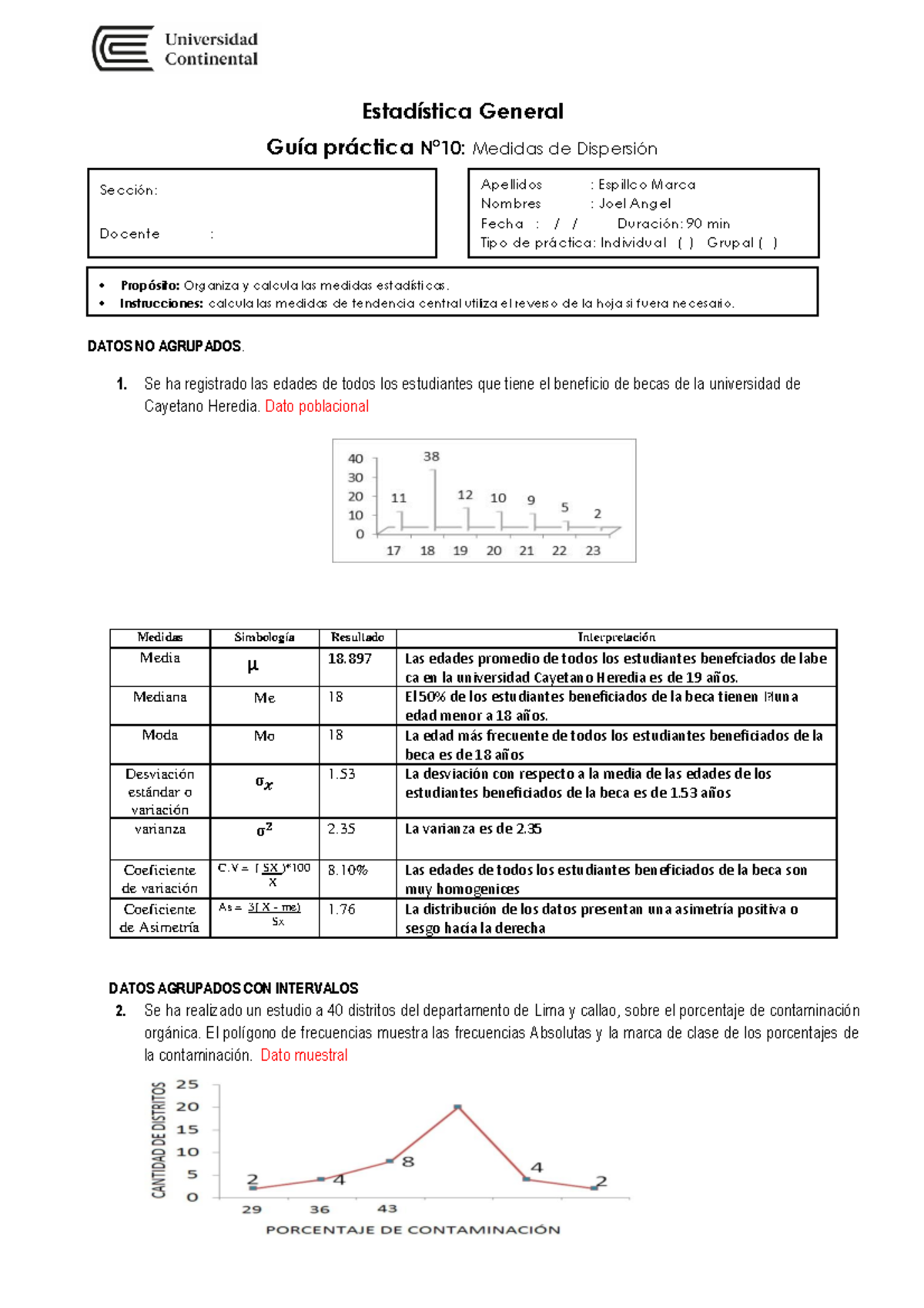 Semana 10 Guía Práctica 10 2023 Estadística General Guía Práctica N° 10 Medidas De 5838