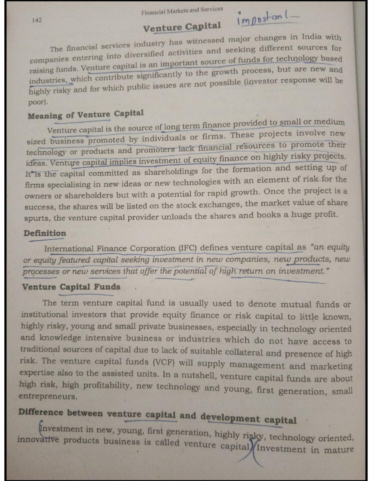 Venture capital - Short notes - B.COM - Studocu