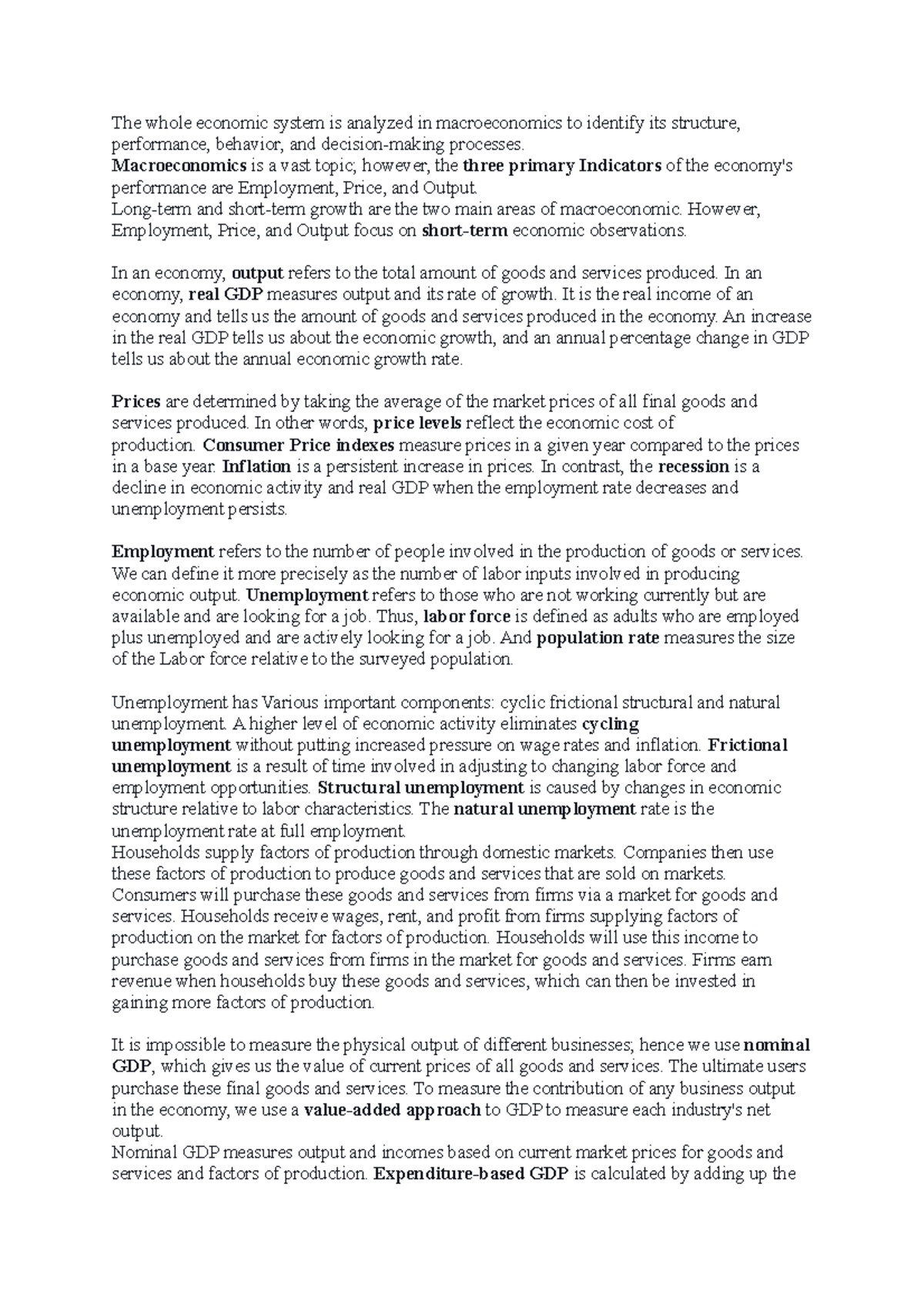 Chapter 16 summary - The whole economic system is analyzed in ...