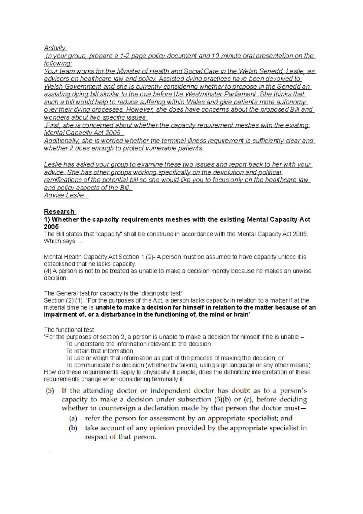 HEAL End of Life - Activity: In your group, prepare a 1-2 page policy ...
