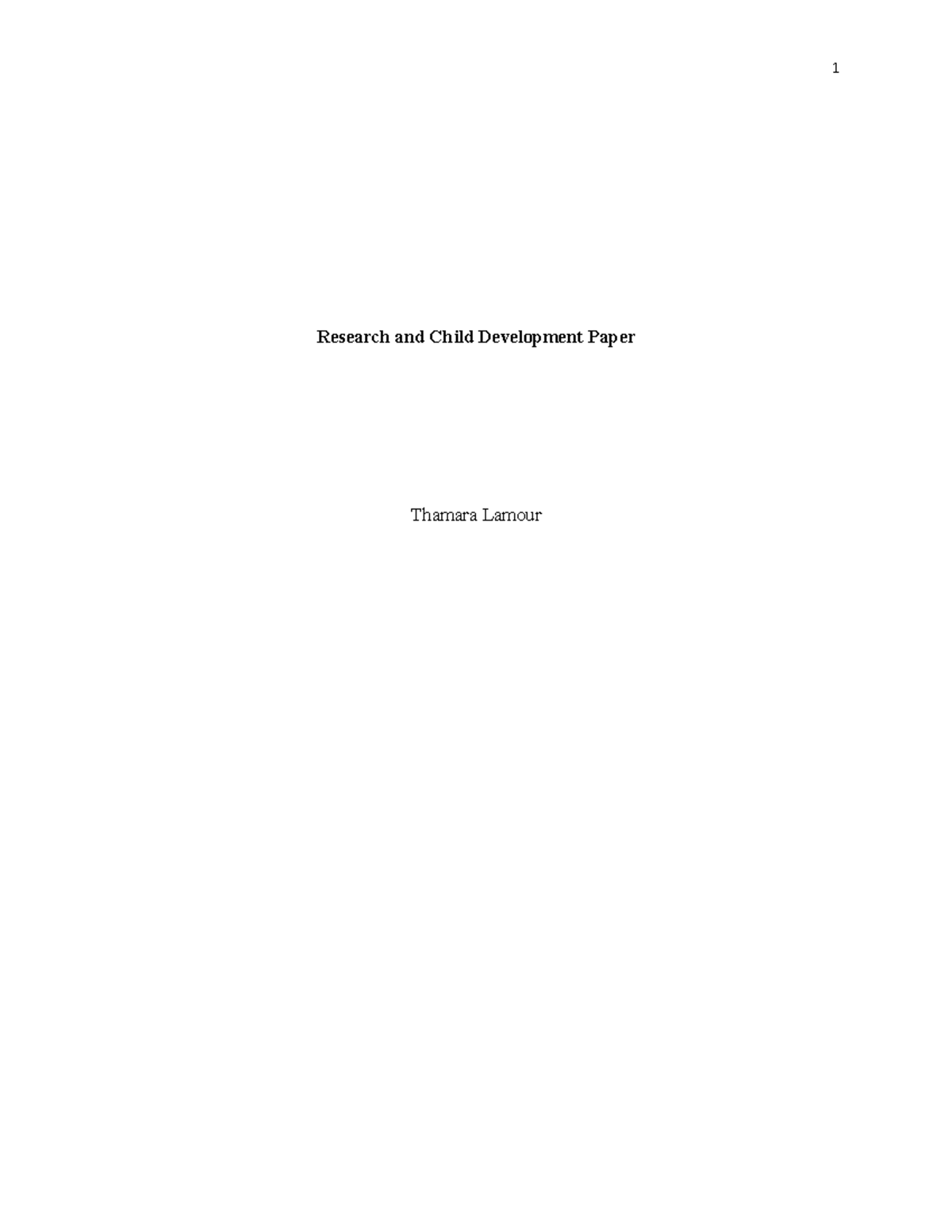 Hero Course - n/a - Research and Child Development Paper Thamara Lamour ...