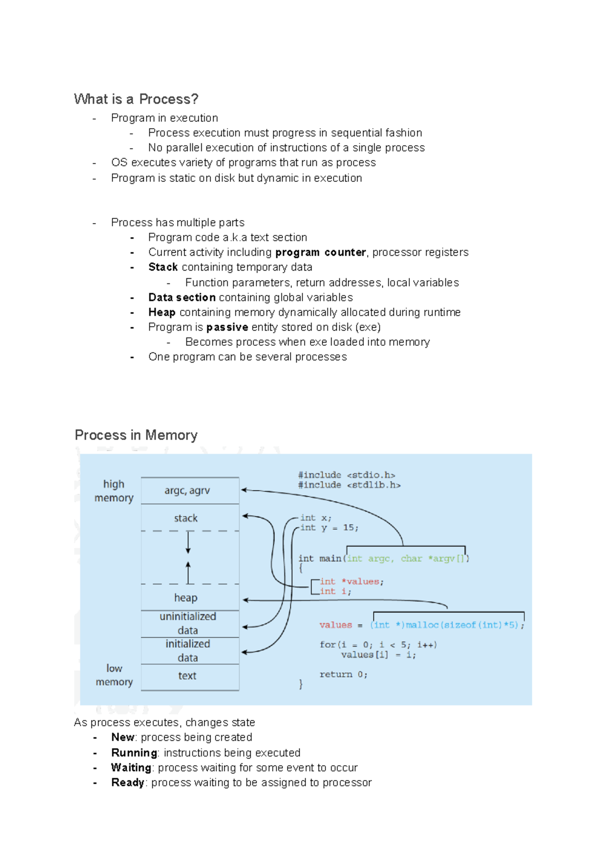 210210 - Lecture 2.1 - Processes - COM00021I - York - Studocu