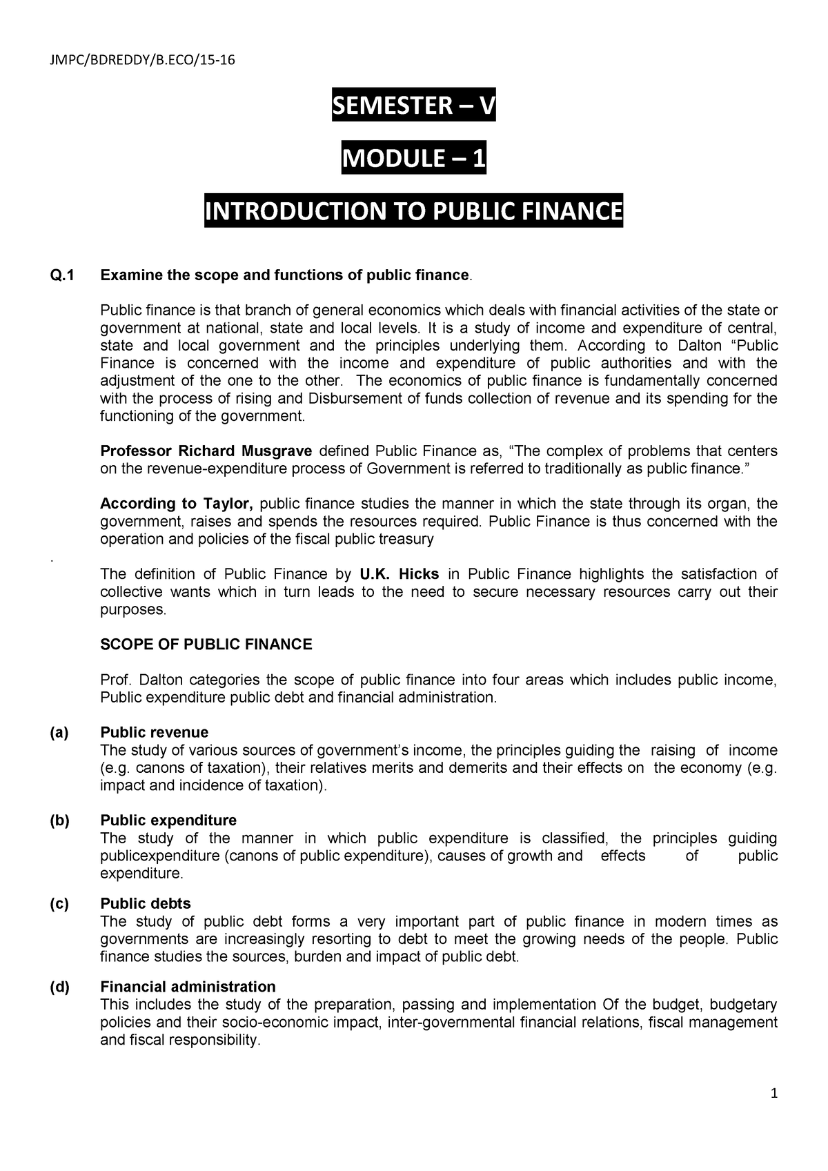 Module-1 - Its A Study Material - SEMESTER – V MODULE – 1 INTRODUCTION ...