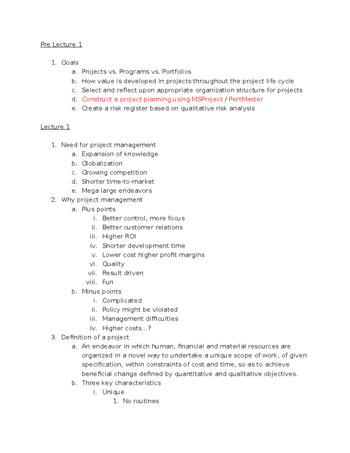 project-management-basics-sumnmary-pre-lecture-1-goals-a-projects-vs