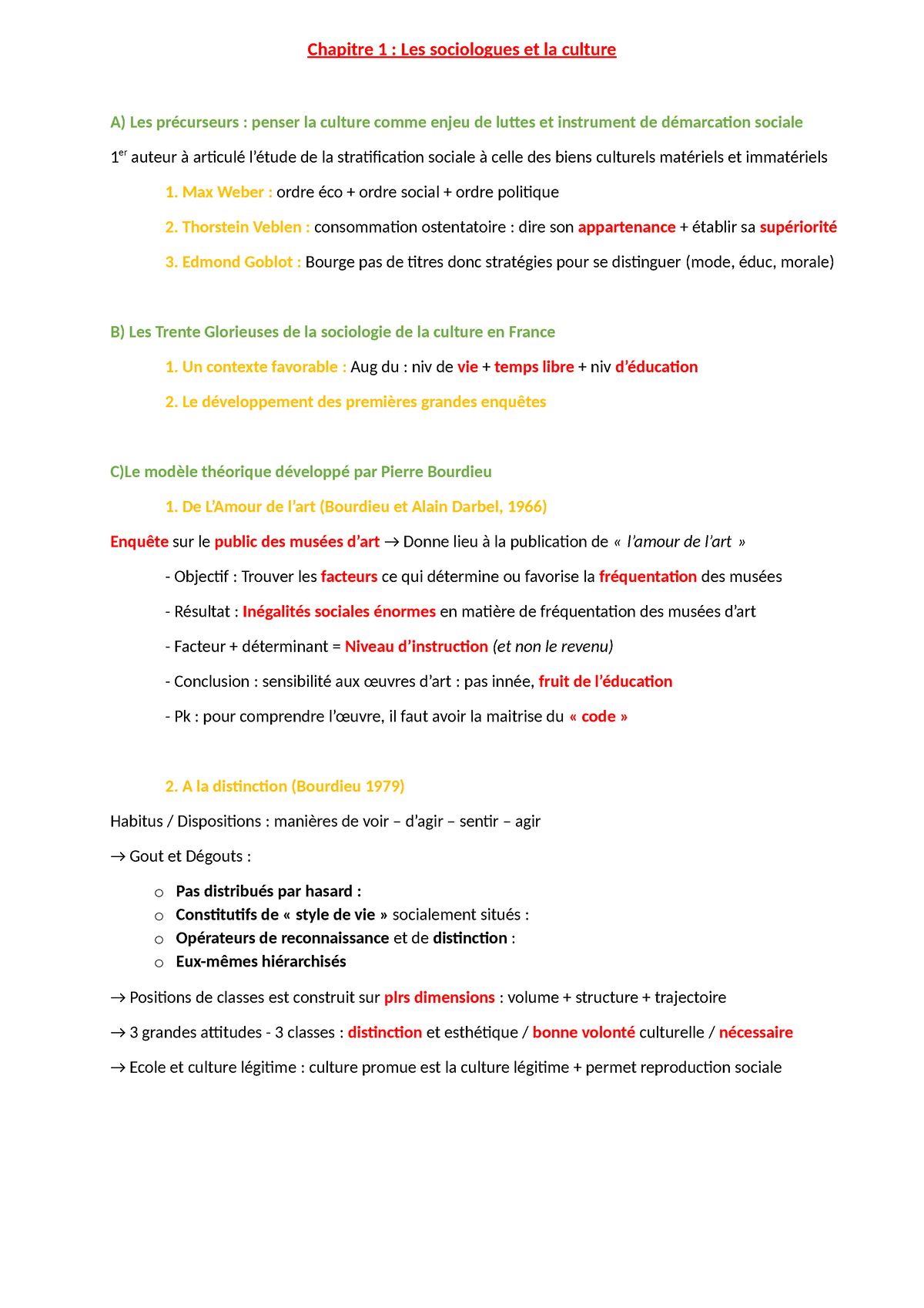 Plan Final / Résumer Sociologie De La Culture Et Des Médias - Chapitre ...