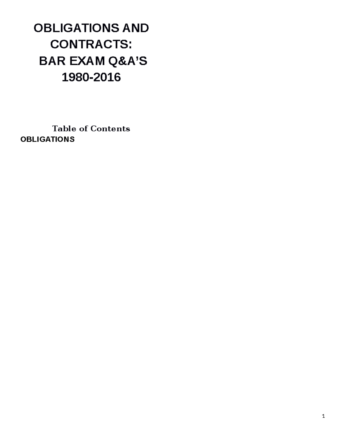 Obligations And Contracts - OBLIGATIONS AND CONTRACTS: BAR EXAM Q&A’S ...