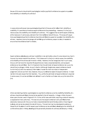 LS 451V Criminal evidence sem 2 notes - LS 451V Criminal evidence ...