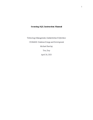 CDBM 600 - Security Assignment - SQL Server Security Model - CDBM ...