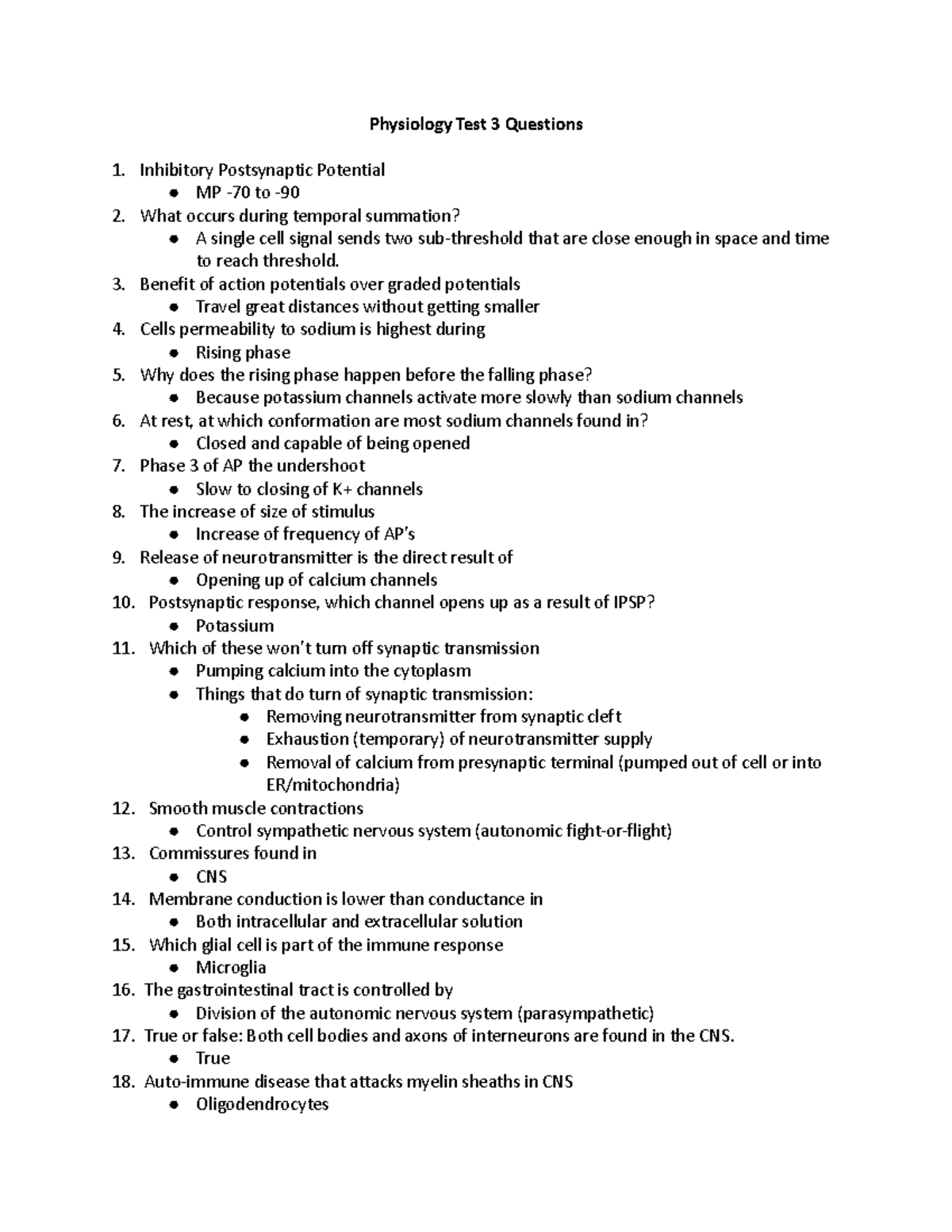 Biol2160crousillactest 3practicefall 2017 - Physiology Test 3 Questions ...