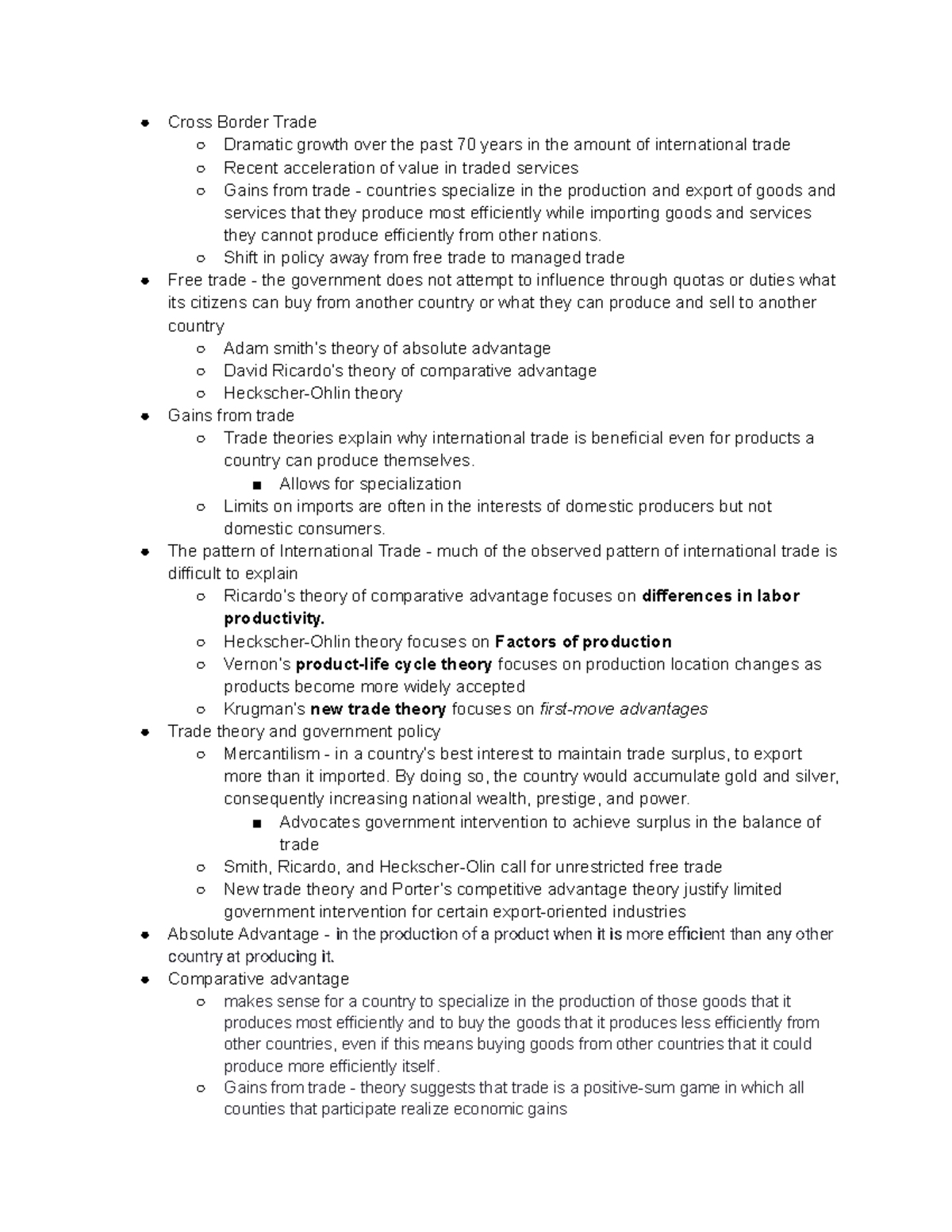 Chapter 6 Cross Border Trade Dramatic growth over the past 70 years