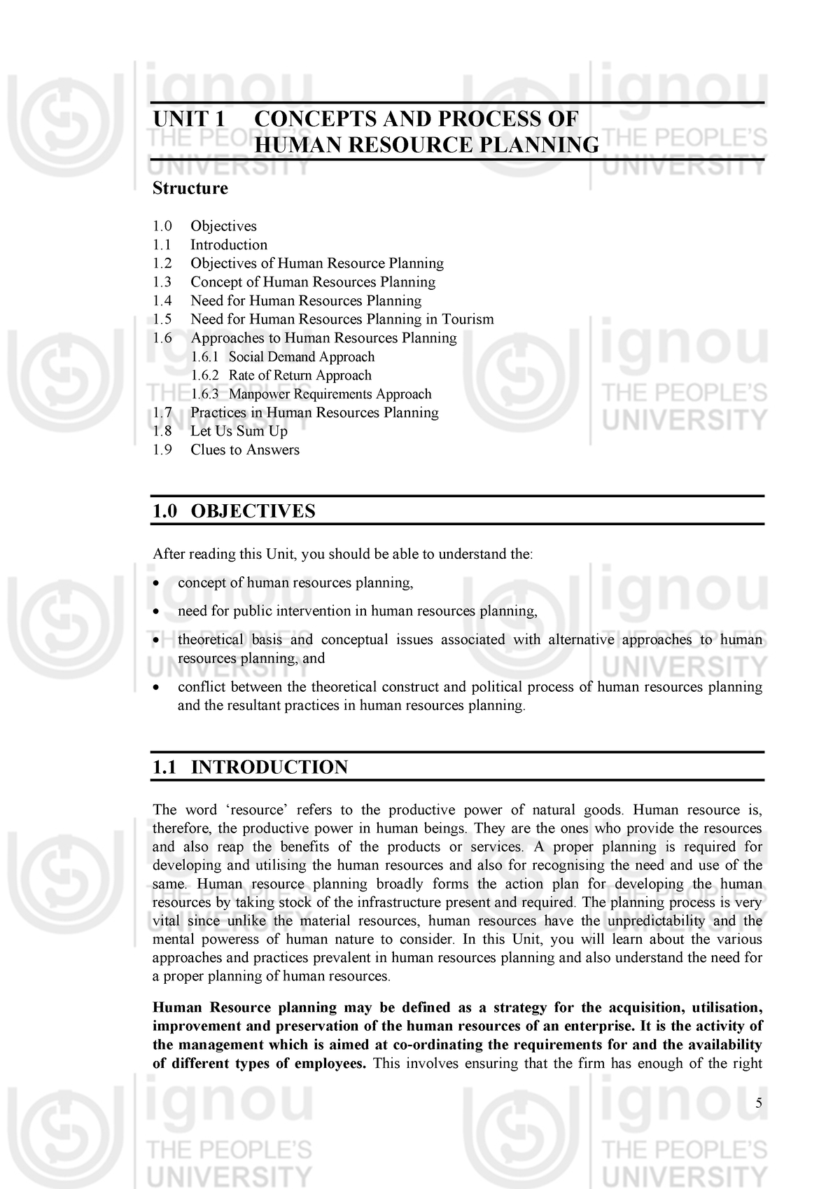 UNIT 1 Concept And Process Of Human Resource Management - UNIT 1 ...