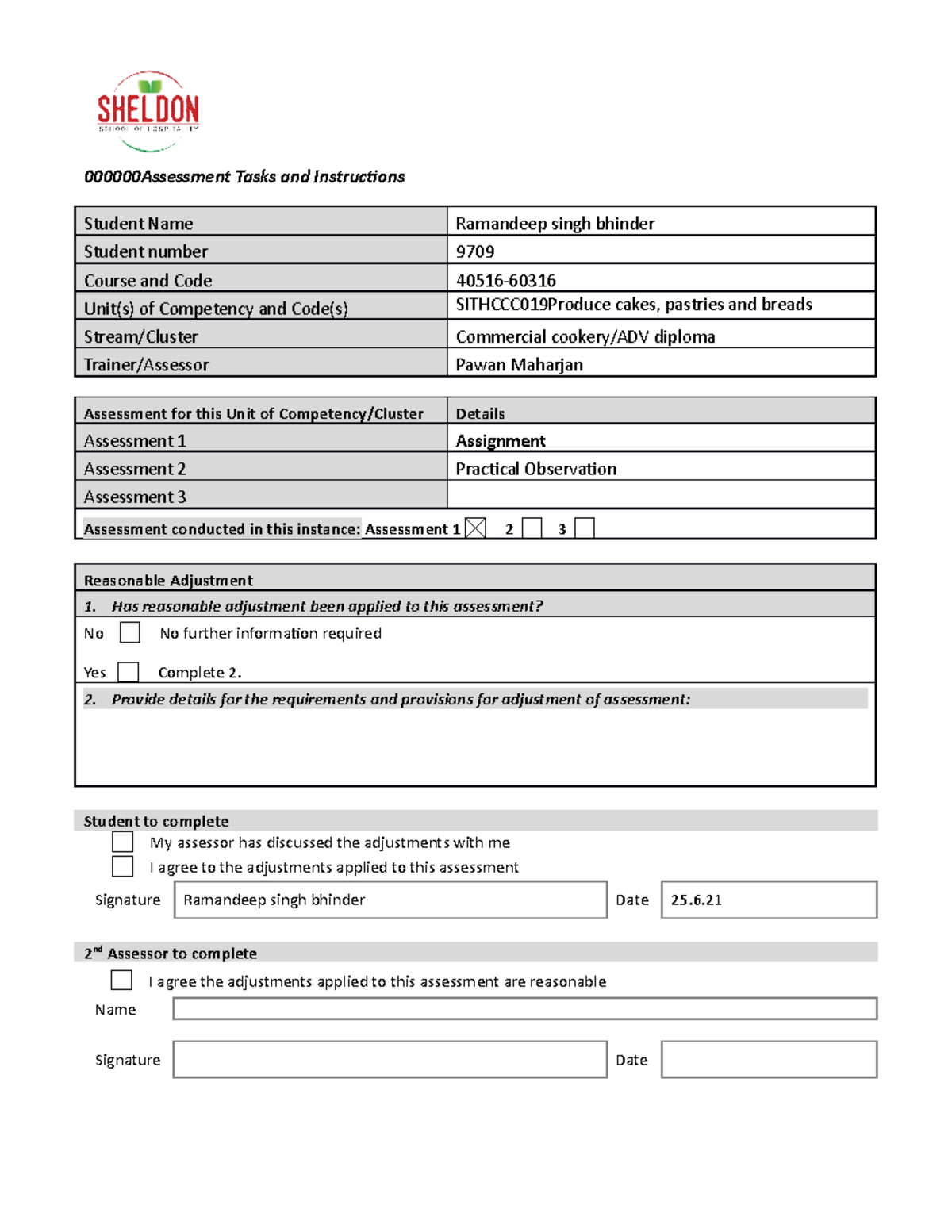 3173 Jasleen bajwa Sithccc 019 Assessment 1 - 000000Assessment Tasks ...