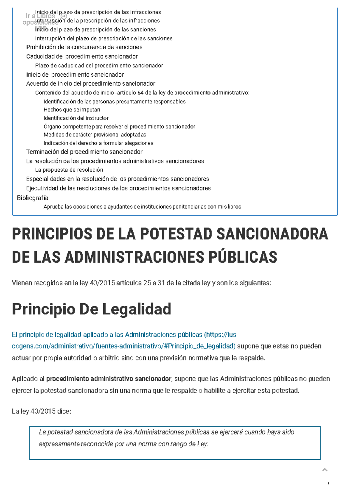 El Procedimiento Sancionador - PRINCIPIOS DE LA POTESTAD SANCIONADORA ...