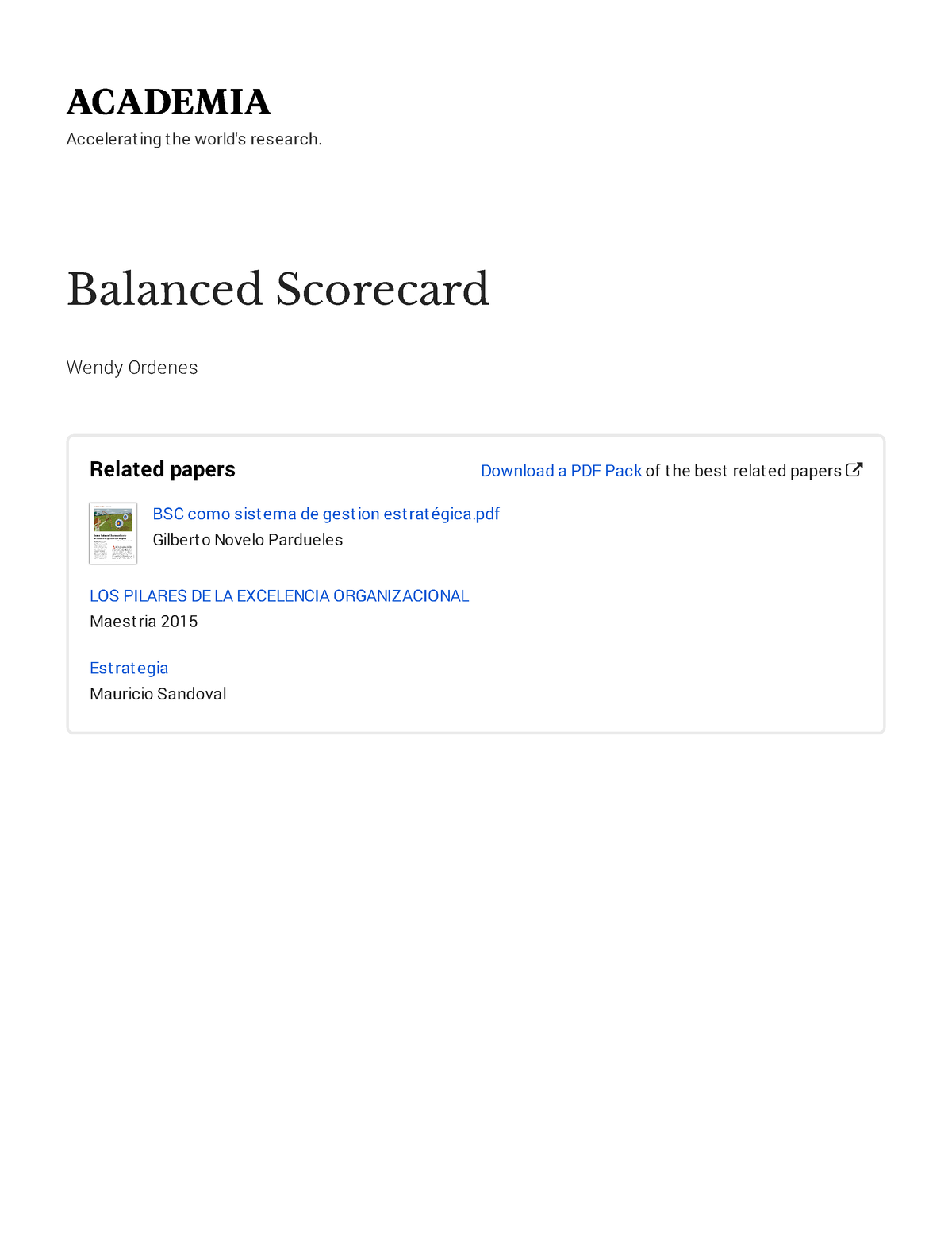 Balanced Scorecard HBR - ####### Accelerat Ing T He World's Research ...