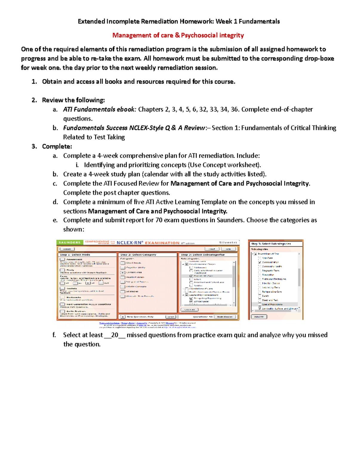 Fundamentals Homework Wk1 V2 - Extended Incomplete Remediation Homework 