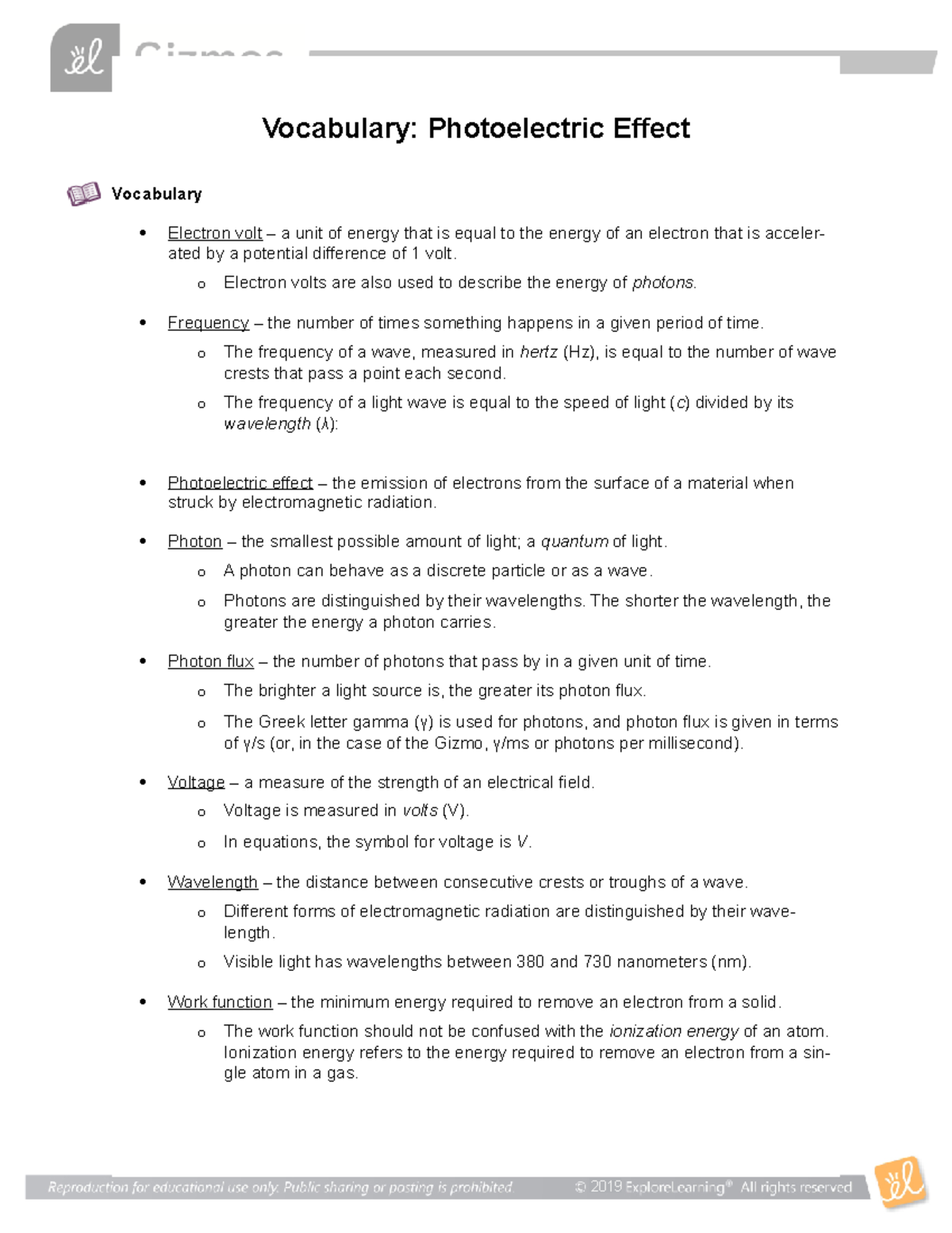 Photoelectric Effect Vocab 2019 Vocabulary Photoelectric Effect photoelectric-effect-vocab-2019-vocabulary-photoelectric-effect