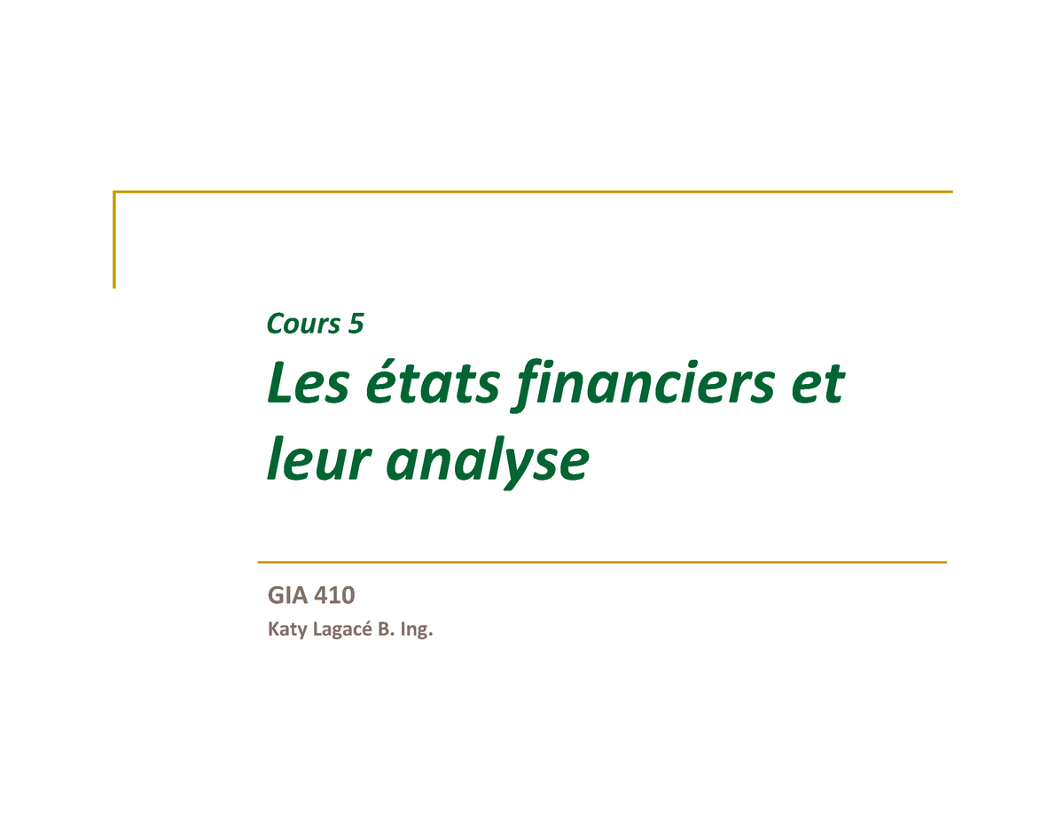 Cours 5 - Analyse Financiere ...