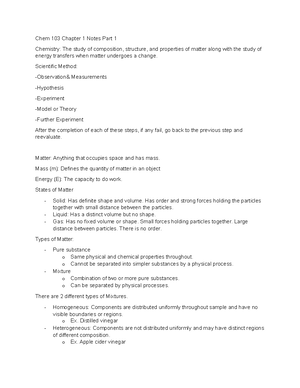 Chem 103 Chapter 1 Notes Part 3 Chem 103 Chapter 1 Notes Part 3
