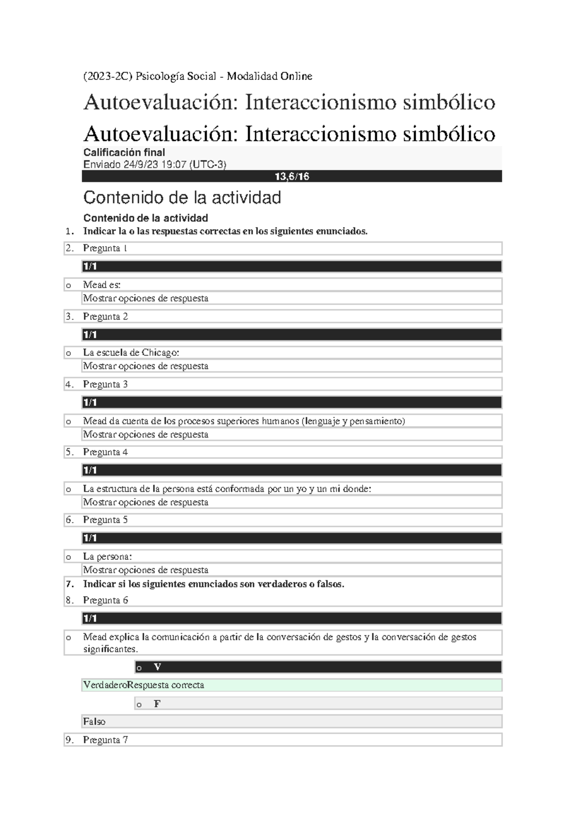 Autoeval Mod 1 al 4 Psic Social - (2023-2C) Psicología Social ...