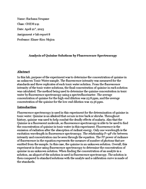 Instrumental Chemistry Sample Rough Lab 7Report - Experiment 7 ...
