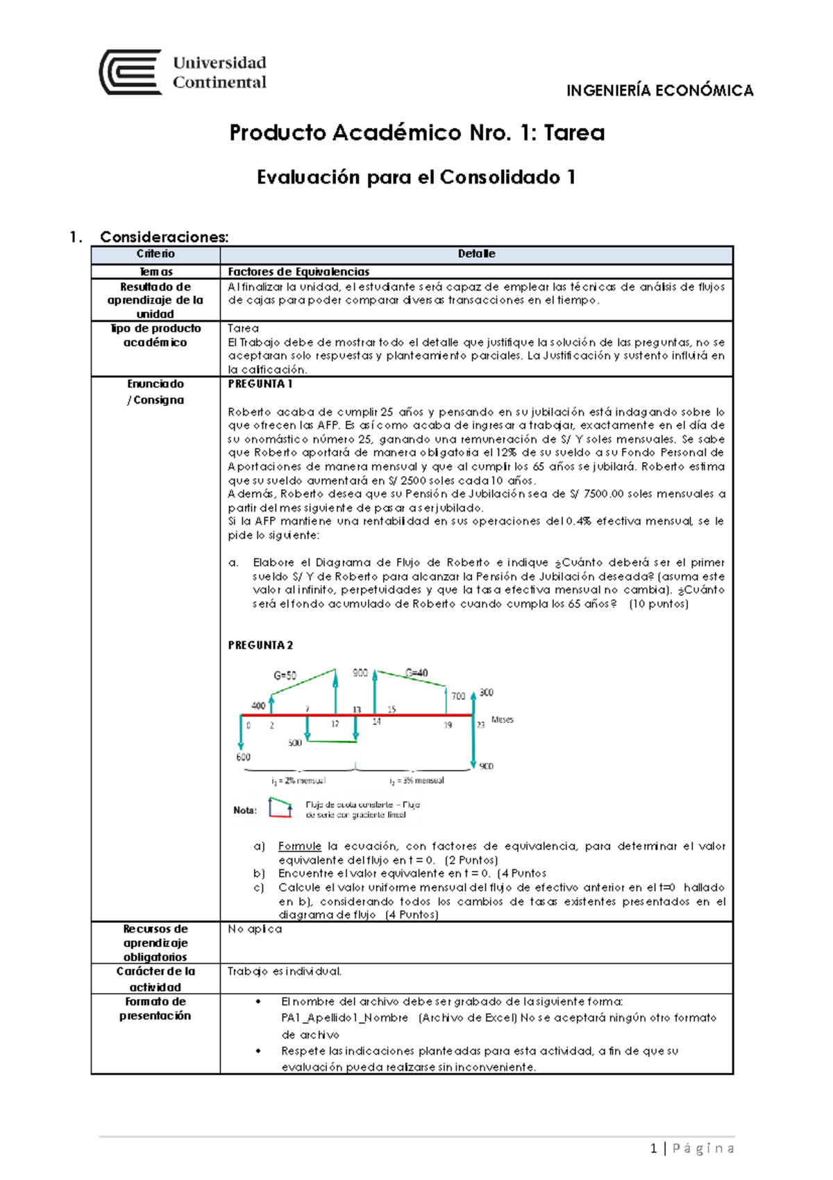 PA01 Tarea Unidad 1 Ingeco - INGENIERÍA ECONÓMICA Producto Académico ...